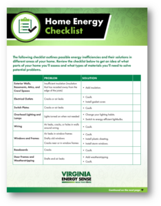 Home Energy Checklist